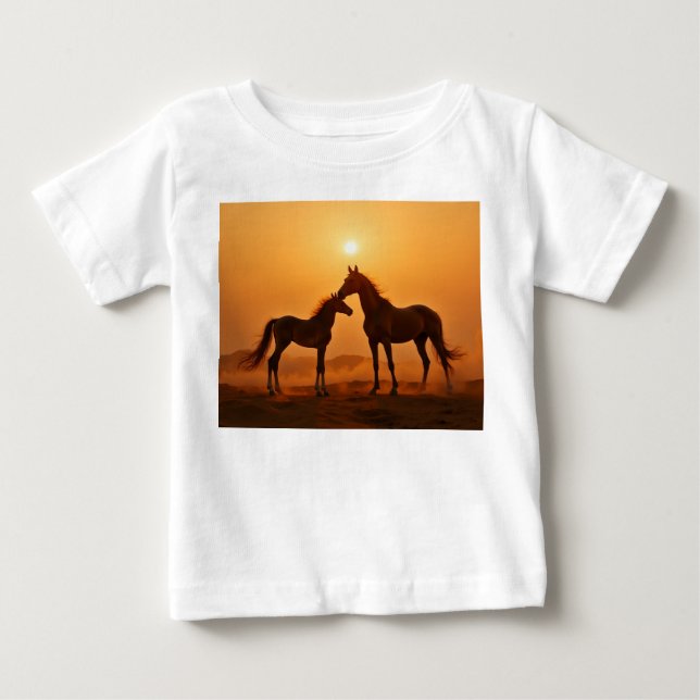 Mutter- und Fohlenpferd Baby T-shirt (Vorderseite)