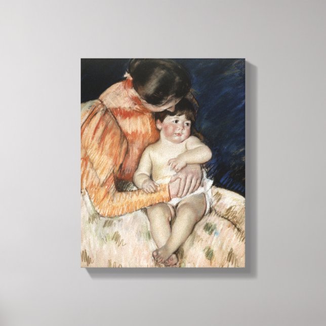 Mutter und Kind, 1890er Leinwanddruck (Vorderseite)