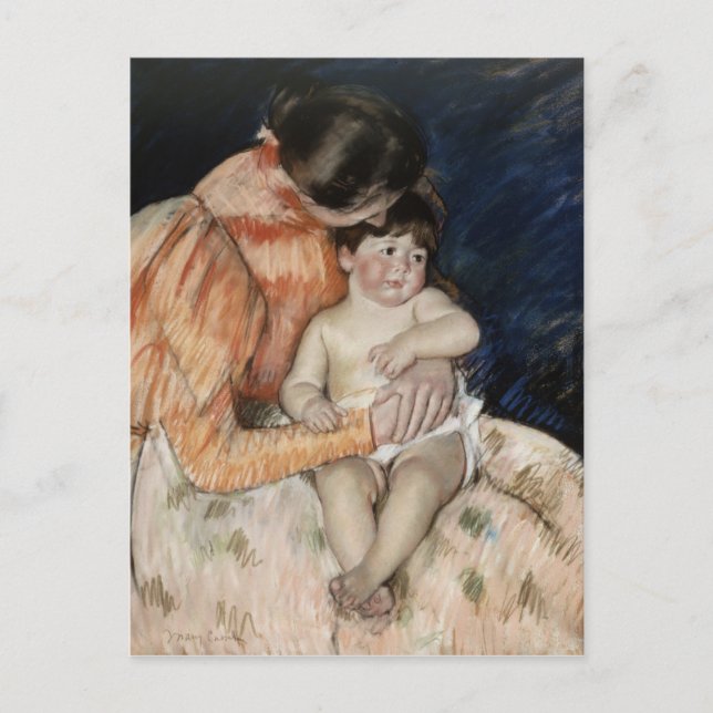 Mutter und Kind, 1890er Postkarte (Vorderseite)