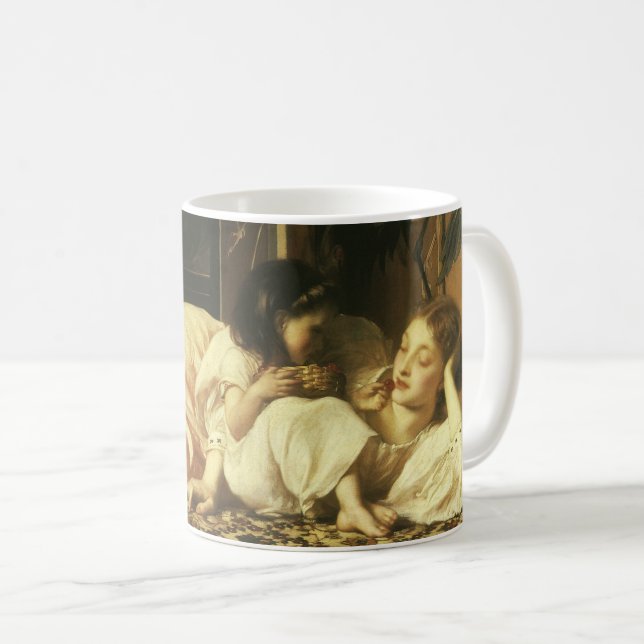 Mutter und Kind (alias Cherries) von Lord Leighton Kaffeetasse (VorderseiteRechts)