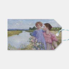 Mutter und Kind am Fluss Mit wilden Rose Geschenkanhänger