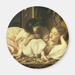 Mutter und Kind (auch Kirschen) von Lord Leighton Magnet
