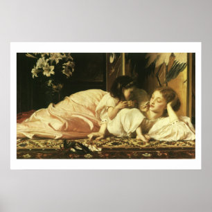Mutter und Kind (auch Kirschen) von Lord Leighton Poster