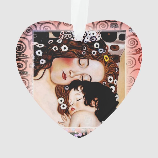 Mutter und Kind durch Collage Gustav Klimt Ornament (Rückseite)