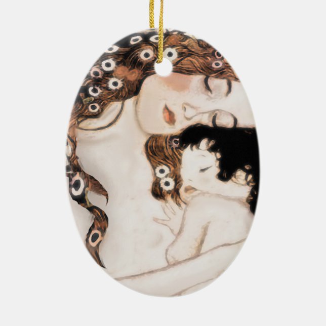 Mutter und Kind Gustave Klimt Keramik Ornament (Hinten)