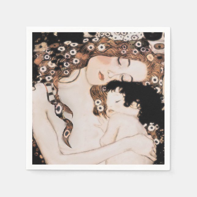 Mutter und Kind Gustave Klimt Serviette (Vorderseite)