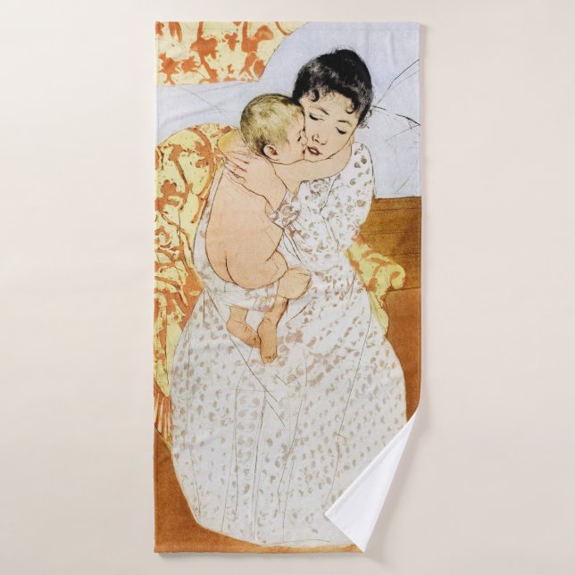 Mutter und Kind, Mary Cassatt Badehandtuch (Badehandtuch)