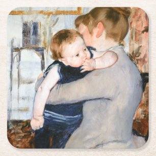 Mutter und Kind, Mary Cassatt Rechteckiger Pappuntersetzer