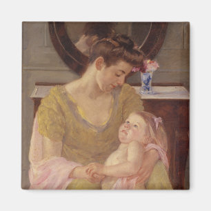 Mutter und Kind mit einem Rosen-Schal 1908 Magnet