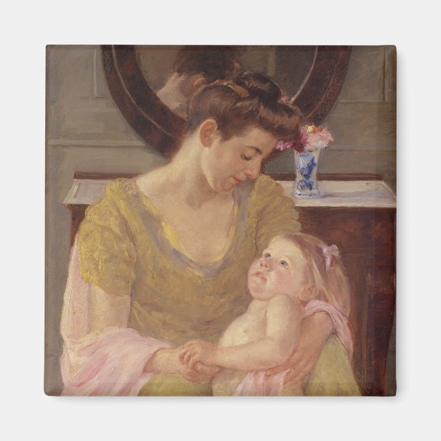 Mutter und Kind mit Rose Scarf | 1908 Magnet (Vorne)