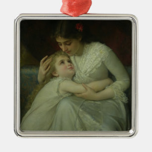 Mutter und Kind (Öl auf Leinwand) Ornament Aus Metall