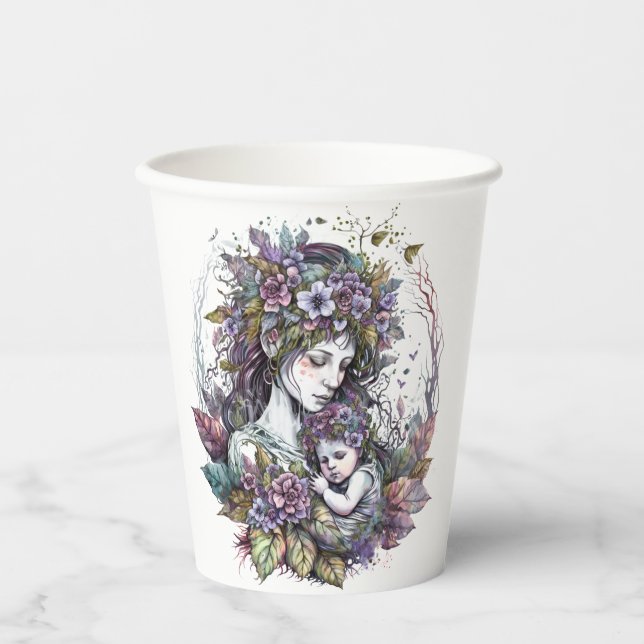 Mütter und Kind Pappbecher (Vorderseite)