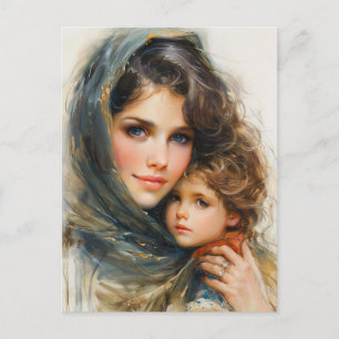 Mutter und Kind Postkarte