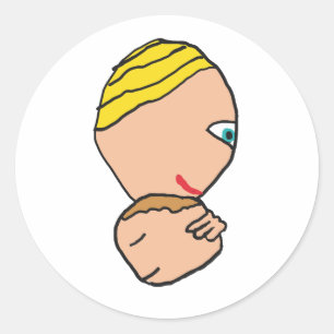 Mutter und Kind Runder Aufkleber