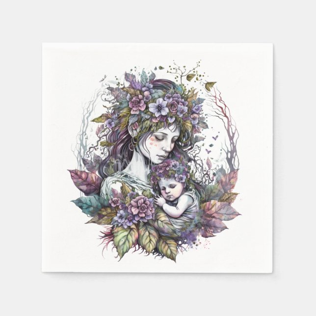 Mütter und Kind Serviette (Vorderseite)