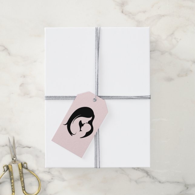 Mutter und Kind Silhoutte New Baby Geschenkanhänger (Mit Garn)