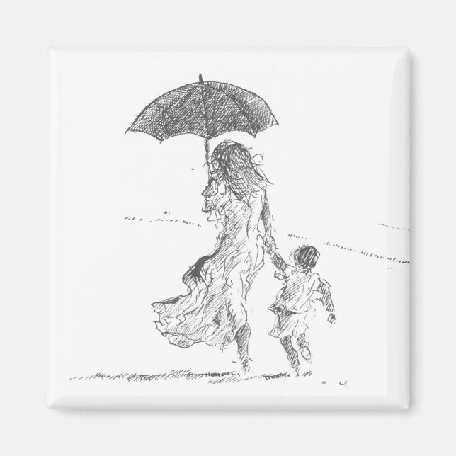 Mutter und Kind Sri Lanka Magnet (Vorne)