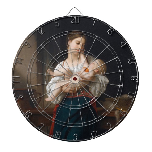 Mutter und Kind (von Bouguereau) Dartscheibe (vorne)