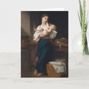 Mutter und Kind (von Bouguereau) Karte