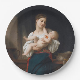 Mutter und Kind (von Bouguereau) Pappteller