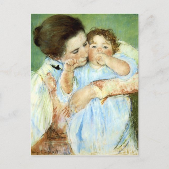 Mutter und Kind von Cassatt Postkarte (Vorderseite)