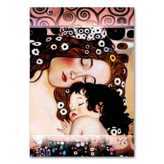 Mutter und Kind von Gustav Klimt Collage Tischnummer (Vorderseite)