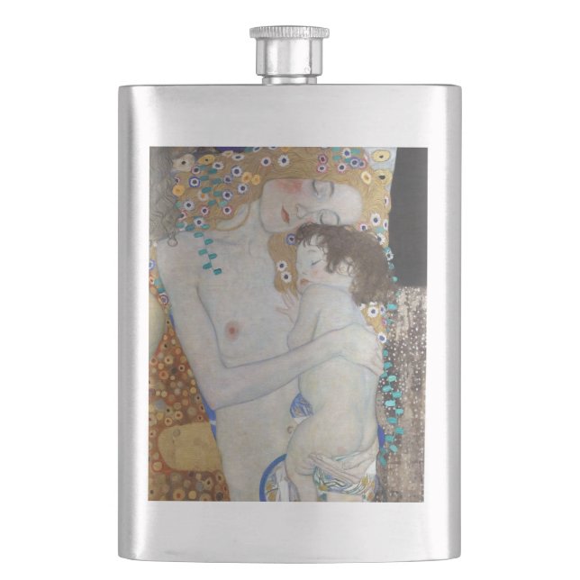 Mutter und Kind von Gustav Klimt Flachmann (Vorderseite)