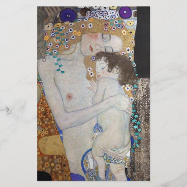 Mutter und Kind von Gustav Klimt Flyer (Vorne)