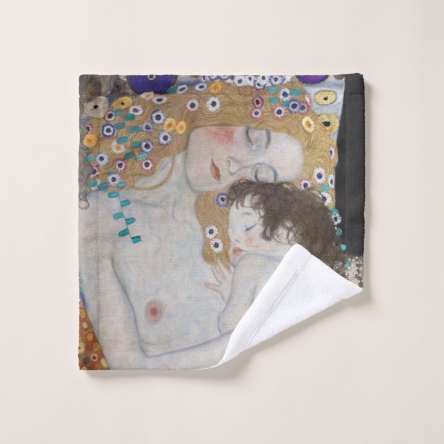 Mutter und Kind von Gustav Klimt Waschlappen (Waschlappen)
