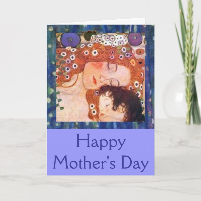 Mutter und Kind von Klimt Karte (Vorderseite)