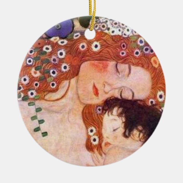 Mutter und Kind von Klimt Keramik Ornament (Vorne)