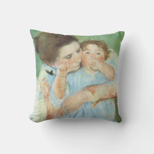 Mutter und Kind von Mary Cassatt, Vintage Fine Art Kissen