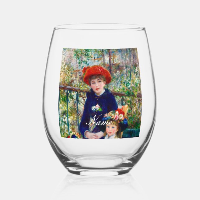 Mutter und Kind von Renoir Weinglas Ohne Stiel (Vorderseite)