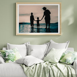 Mütter und Kinder auf dem Beach Foto Poster