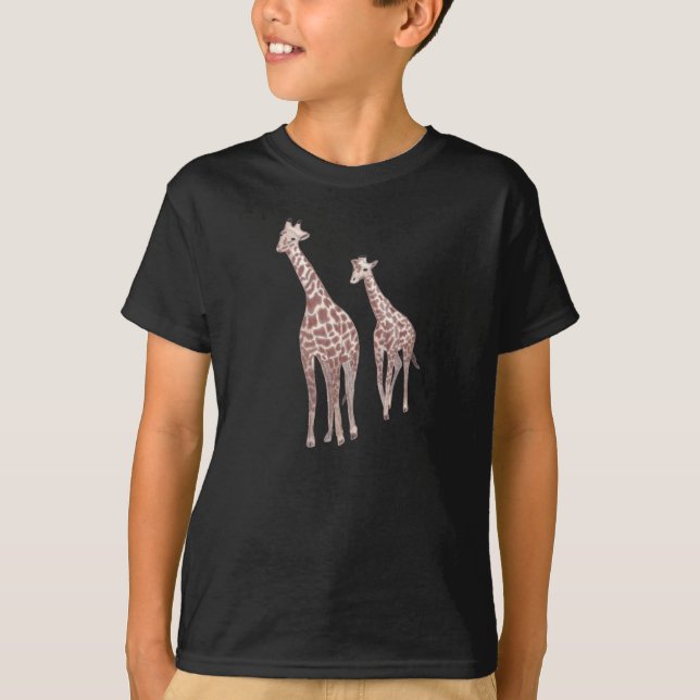 Mutter- und Kindergiraffen zeichnend Hemden T-Shirt (Vorderseite)