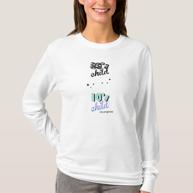 Mutter- und Kinderjahrzehnte - Baby in Progress 80 T-Shirt (Vorderseite)