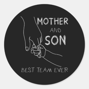 Mutter und Sohn das beste Team je Familie Match Mo Runder Aufkleber