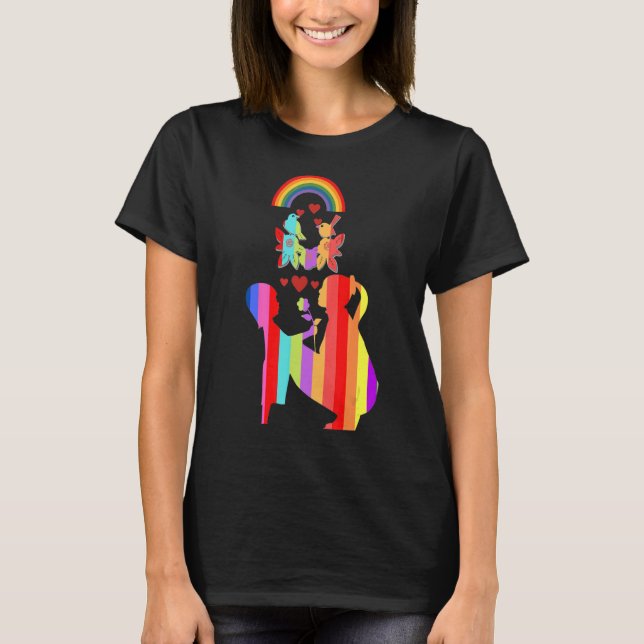 Mutter und Sohn in schönen Farben für Mama T-Shirt (Vorderseite)