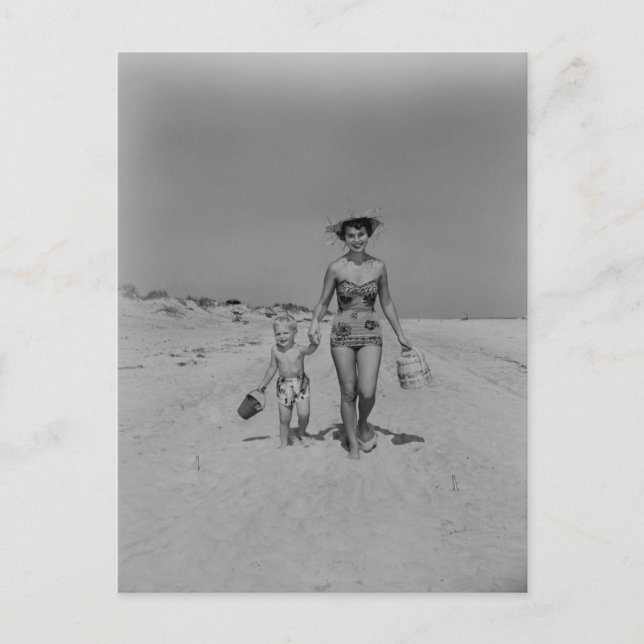 Mutter und Sohn Postkarte (Vorderseite)