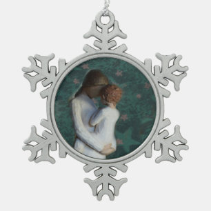 Mutter-und Sohn-Zinn-Schneeflocke-Verzierung Schneeflocken Zinn-Ornament