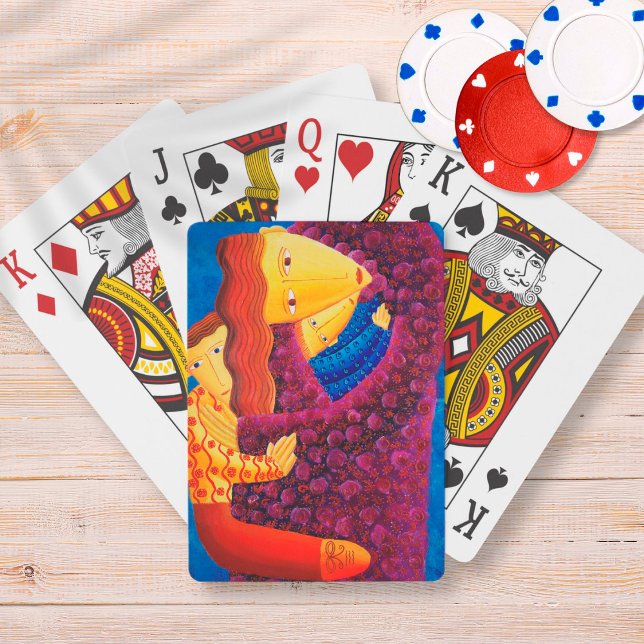 Mütter und Söhne Malerei zeitgenössische Familienk Spielkarten (Von Creator hochgeladen)