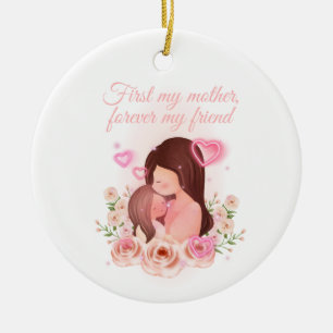 Mutter und Tochter, benutzerdefinierbare Namen Keramik Ornament
