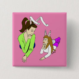 Mutter und Tochter Bunnygirls Button