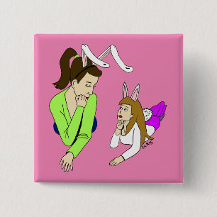 Mutter und Tochter Bunnygirls Button