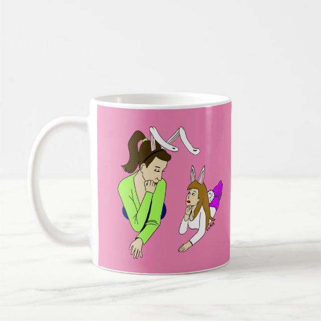 Mutter und Tochter Bunnygirls Kaffeetasse (Links)
