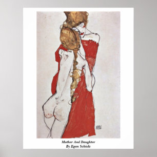 Mutter und Tochter durch Egon Schiele Poster