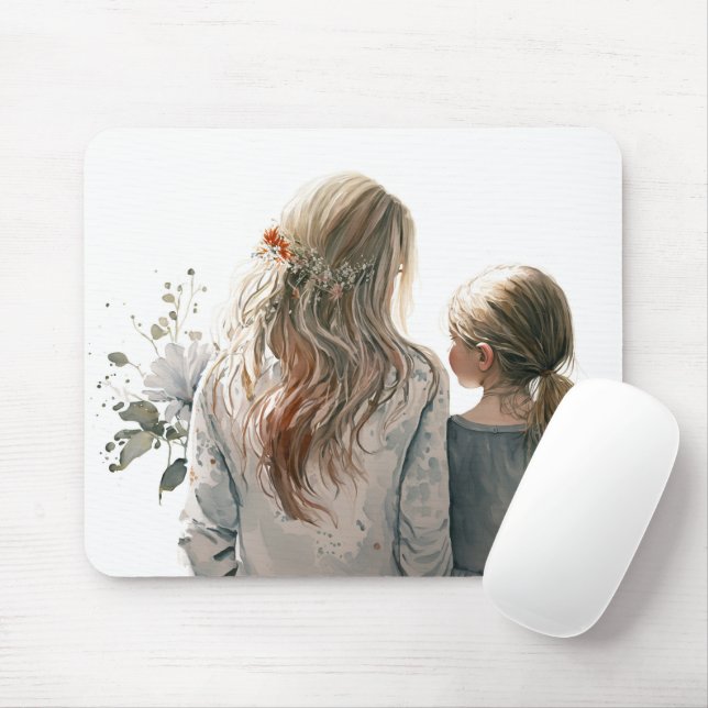 Mutter- und Tochter-Portrait Mousepad (Mit Mouse)
