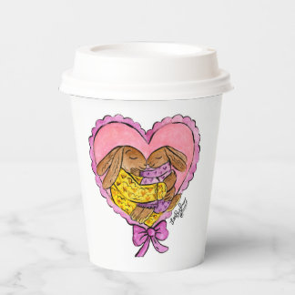 Mutter und Tochter Rabbit Papier Cups Babydusche Pappbecher