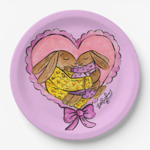 Mutter und Tochter Rabbit Party Teller Babydusche
