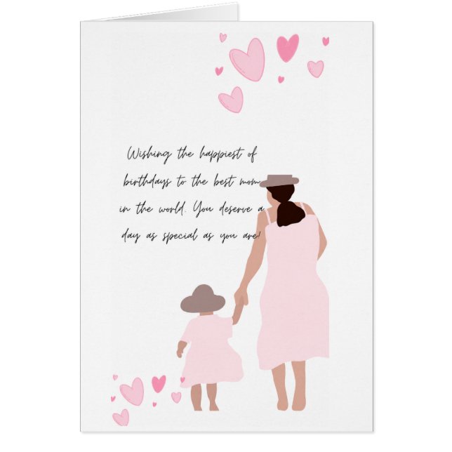 Mutter und Tochter rosa Herzsilhouette (Vorne)